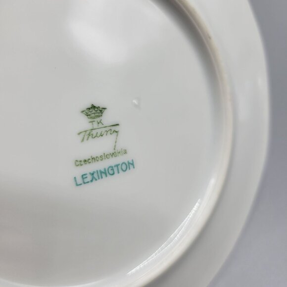 Vtg TK Thuny Czechoslovakia Lexington Floral 2 Bread Butter Plates Gold Trim 6" - Picture 4 of 8